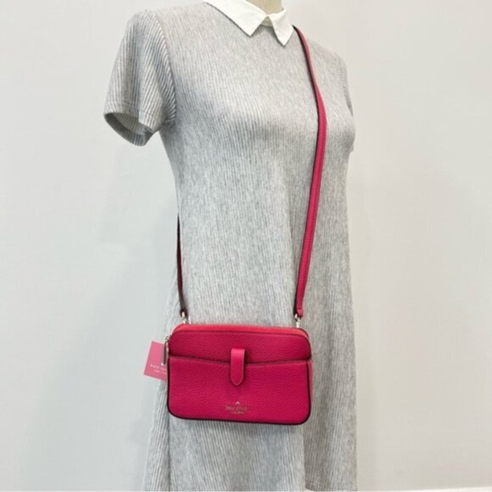 Kate Spade Leila Small Tab Crossbody Phone Purse Bag in Bright Rose